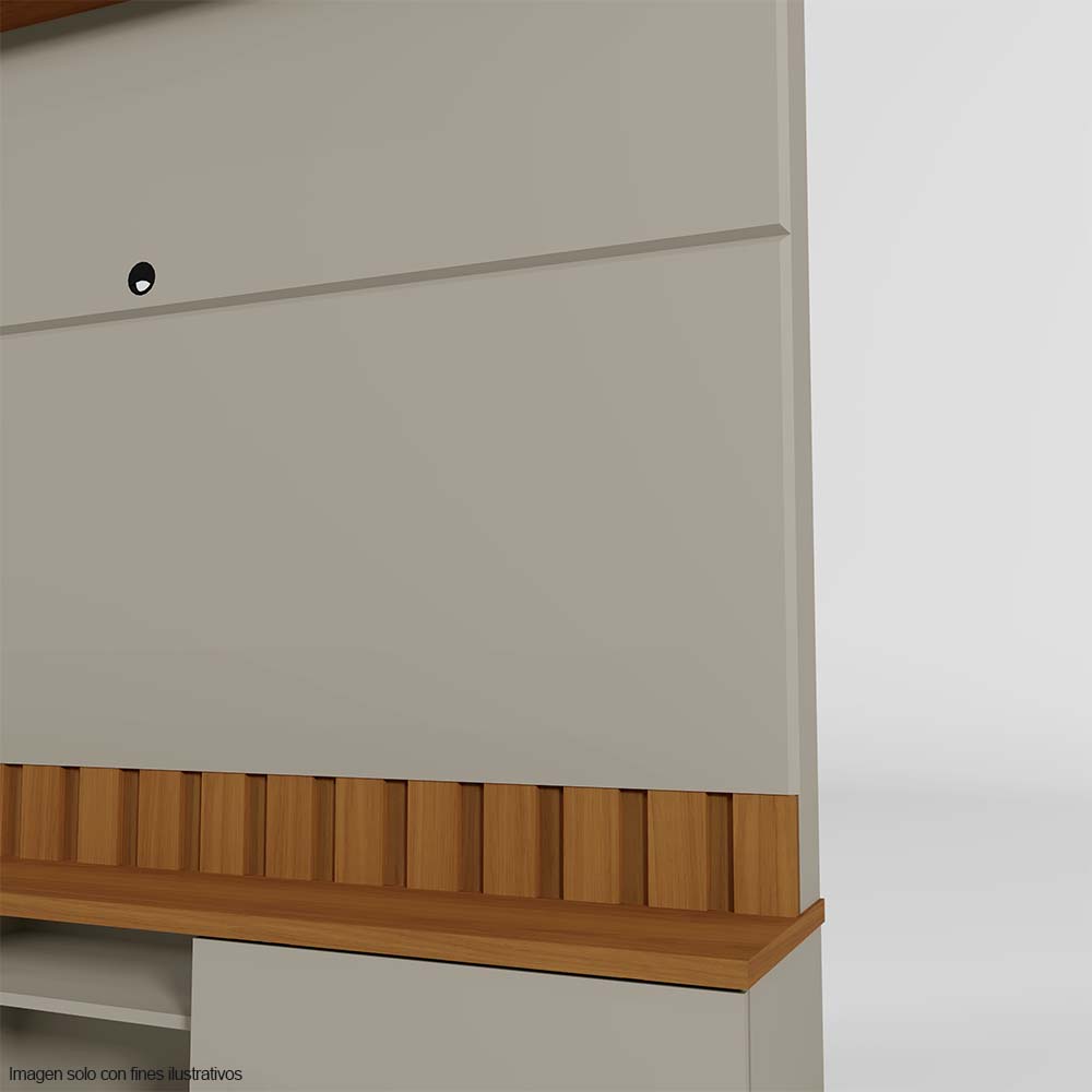 Centro de entretenimiento FLORIANOPOLIS soporta TV hasta 70" color gris mate / almendra