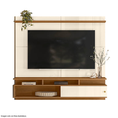Panel de TV soporta hasta pantallas de 70" modelo Morretes color blanco hueso / almendra