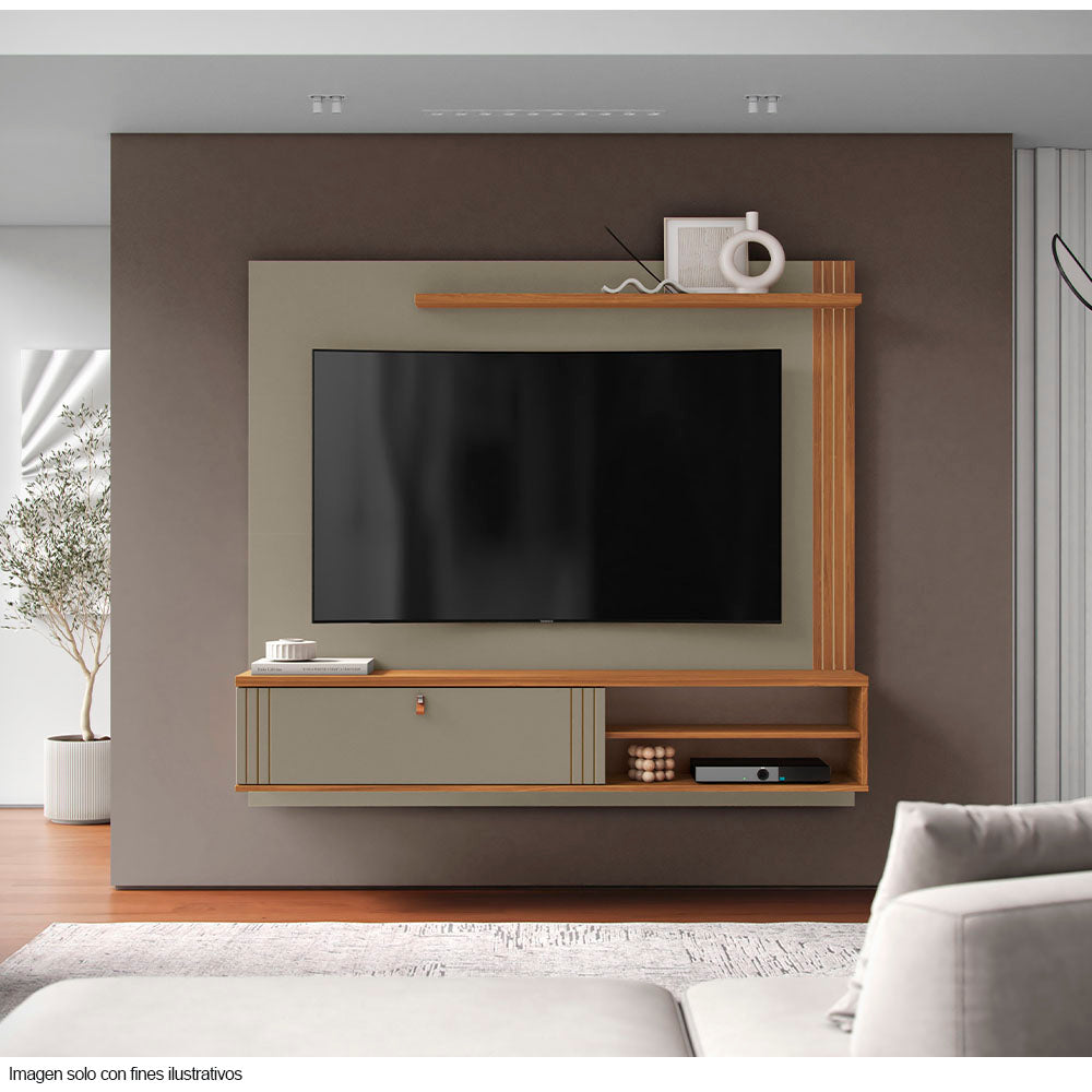 Panel para TV hasta 65" modelo LADERO color gris mate / canela miel