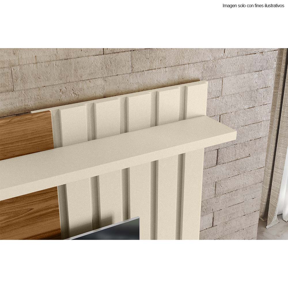 Panel para TV hasta 65" modelo VEGAS color canela miel y perla metalizado