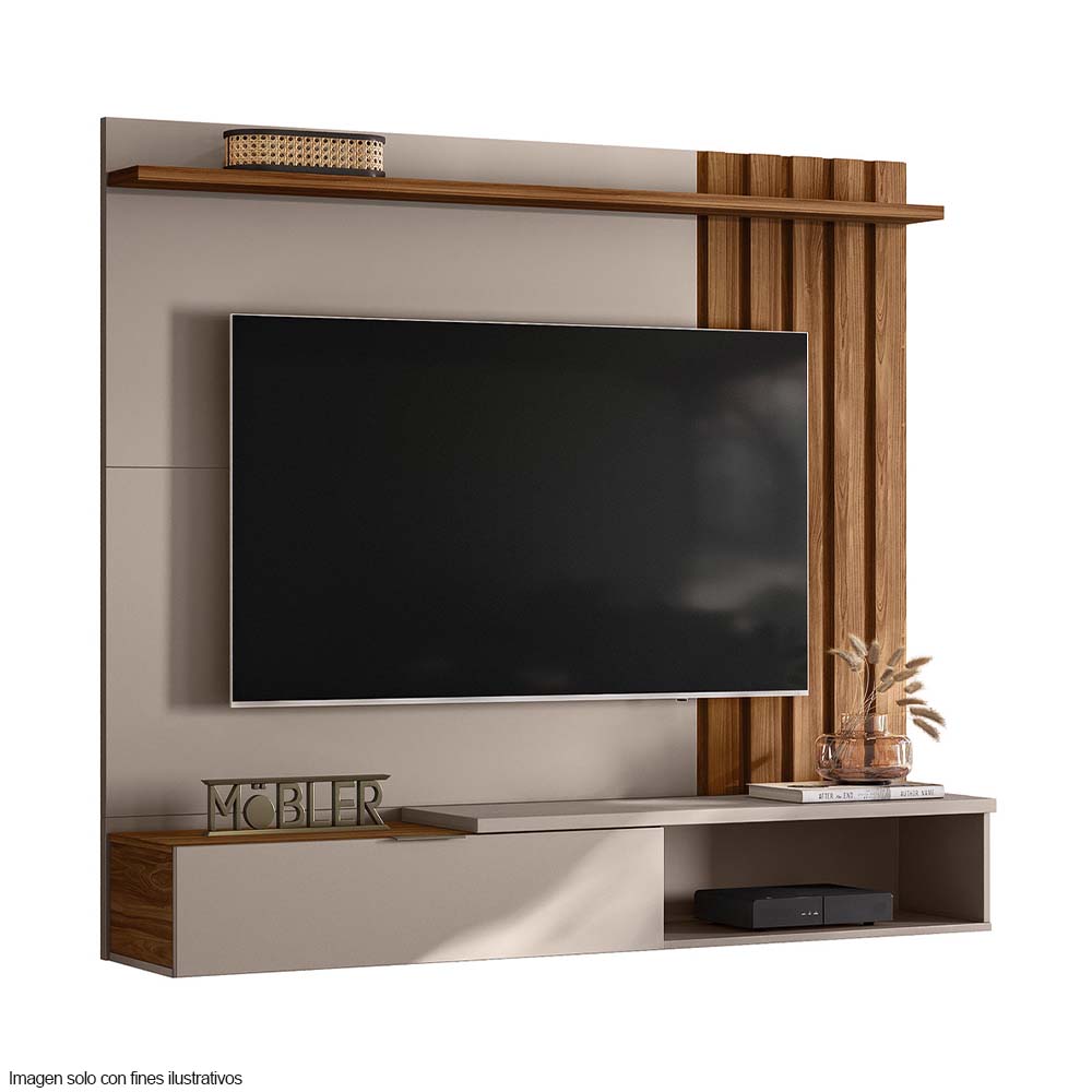 Panel para TV hasta 65" modelo VEGAS color gris mate / canela miel