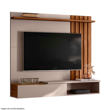 Panel para TV hasta 65" modelo VEGAS color gris mate / canela miel