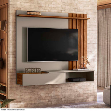 Panel para TV hasta 65" modelo VEGAS color gris mate / canela miel