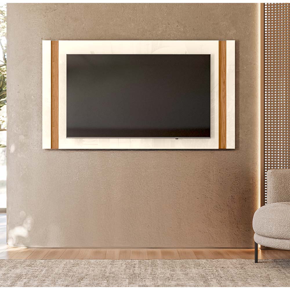 Panel para TV modelo REAL para pantallas de 45" a 65" color blanco apagado / almendra