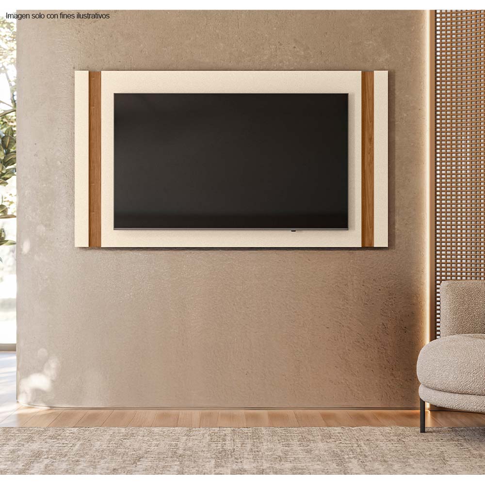 Panel para TV modelo REAL para pantallas de 45" a 65" color perola metalizado / almendra