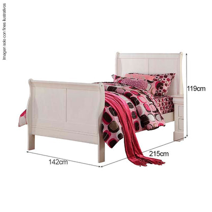 Cama Full Louis Philippe III, (24510F-HF) color blanco