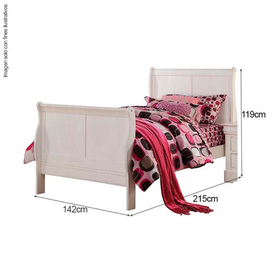Cama Full Louis Philippe III, (24510F-HF) color blanco