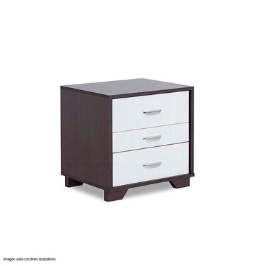 Mesa de noche Eloy acabado blanco negro