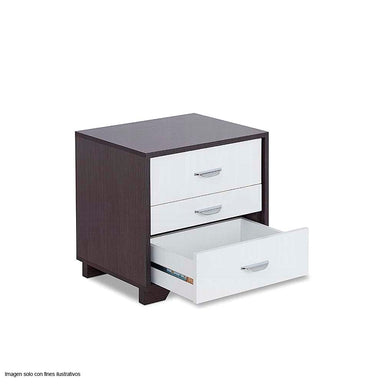 Mesa de noche Eloy acabado blanco negro