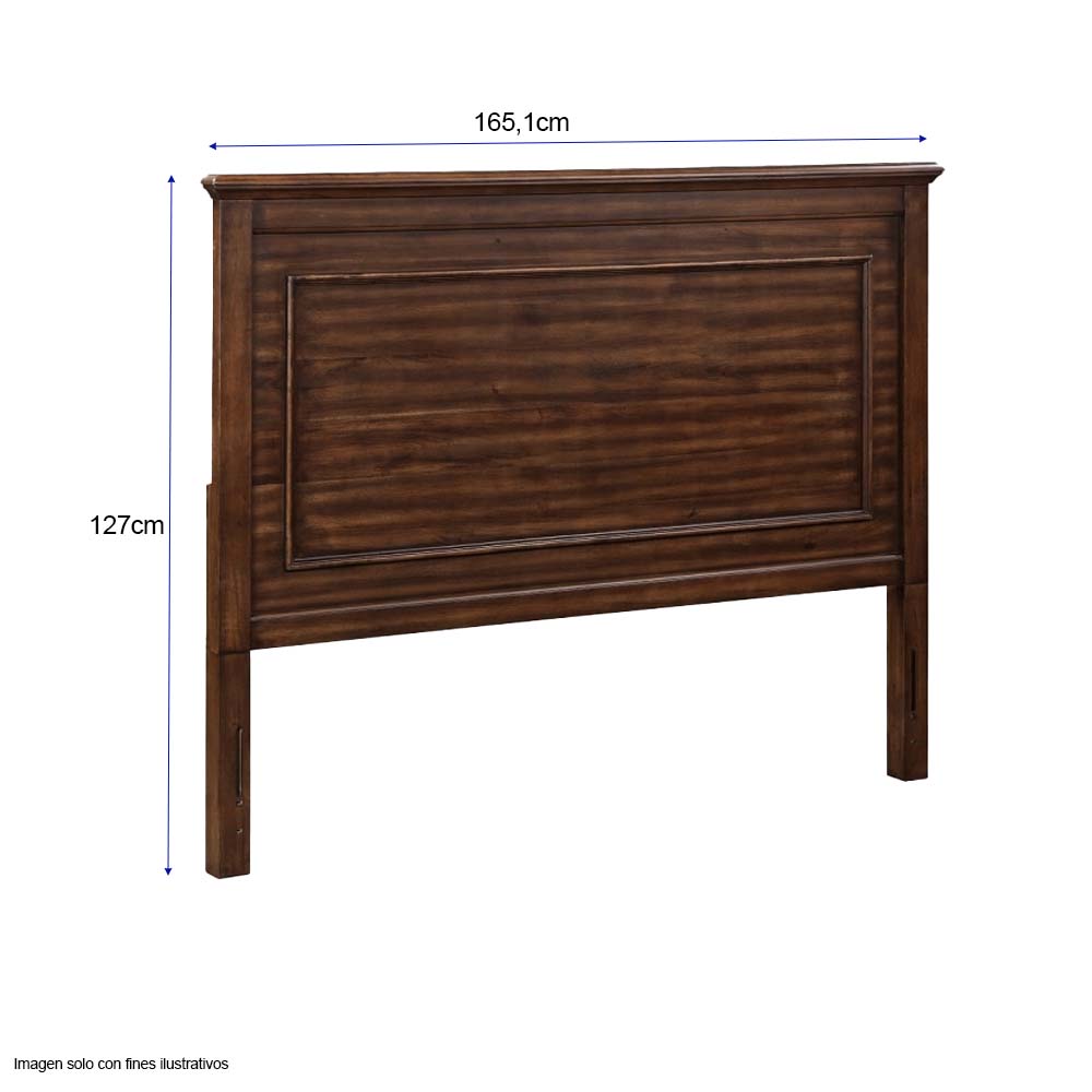 Juego de cama Queen 4 piezas Franklin color nogal cepillado