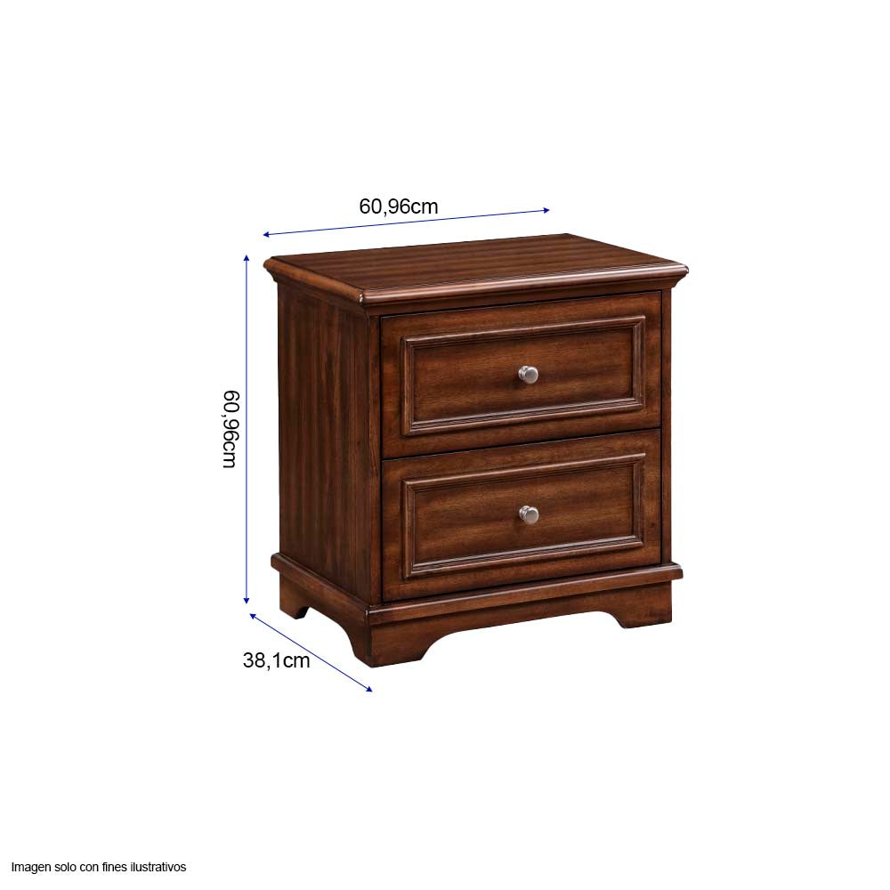 Juego de cama Queen 4 piezas Franklin color nogal cepillado