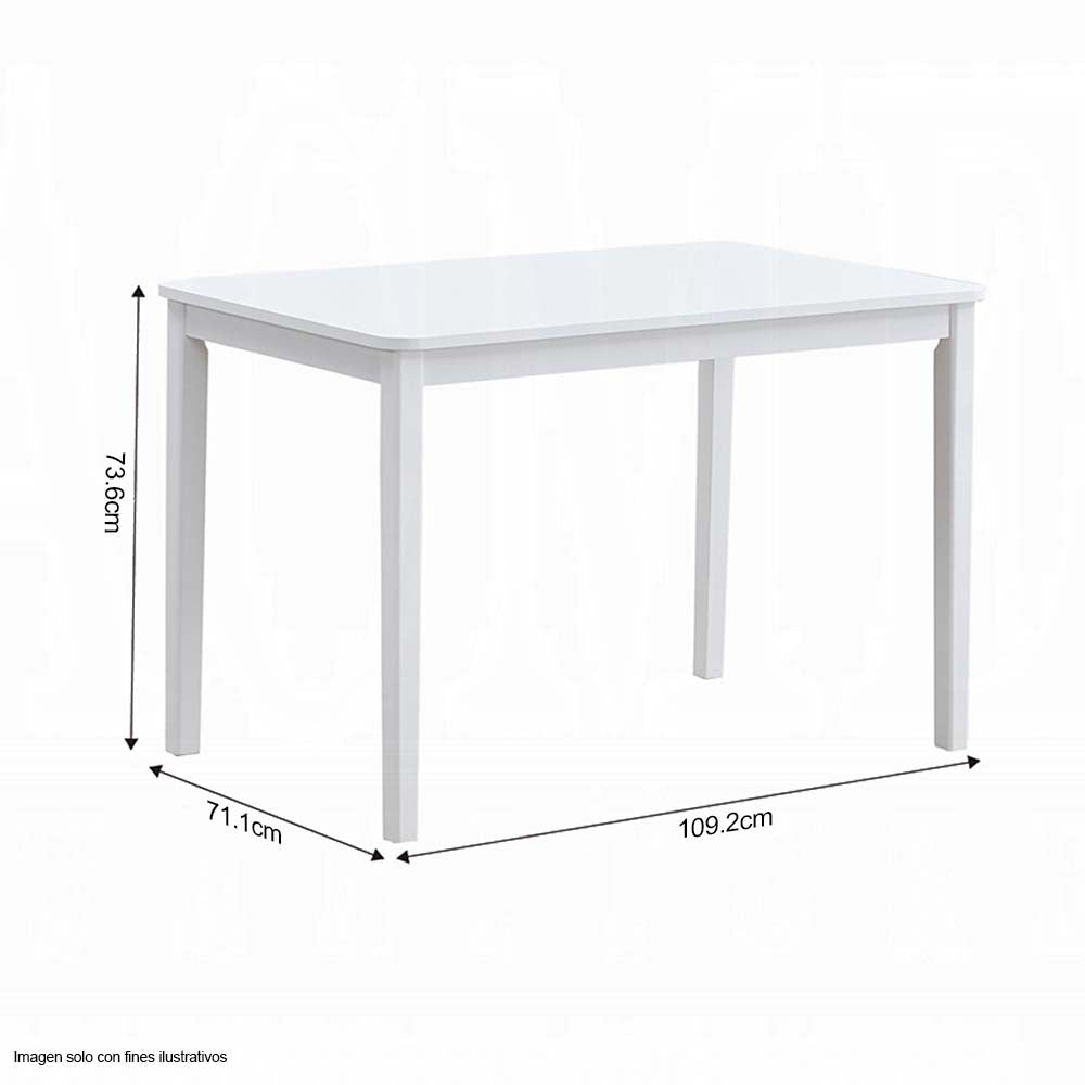 Juego de comedor de 4 puestos Fidelity color blanco