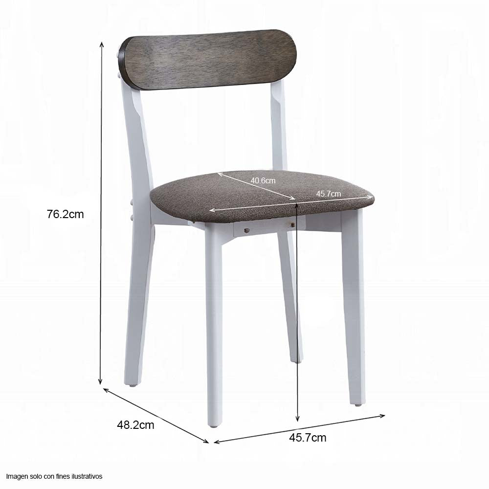 Juego de comedor de 4 puestos Fidelity color blanco