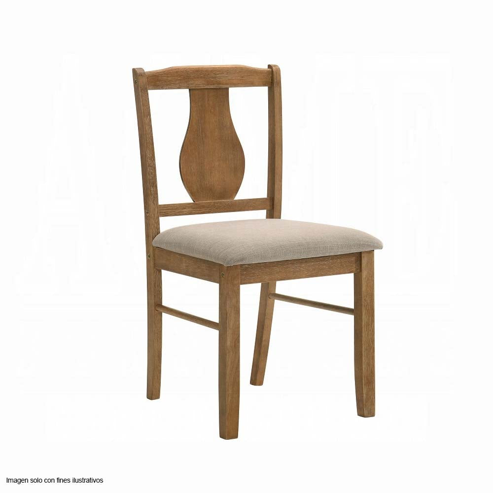 Juego de comedor 4 puestos modelo Kayee roble envejecido