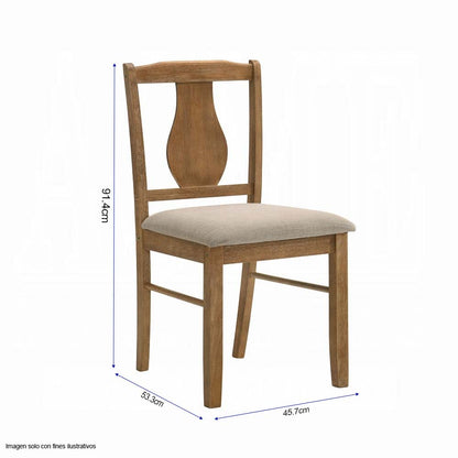 Juego de comedor 4 puestos modelo Kayee roble envejecido