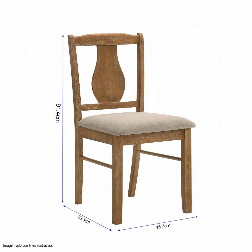 Juego de comedor 4 puestos modelo Kayee roble envejecido