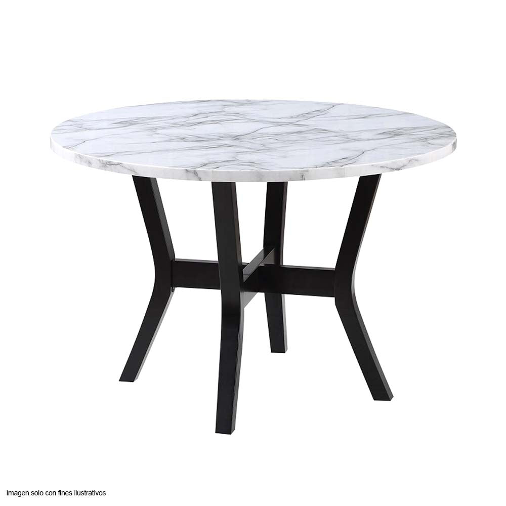 Juego de comedor 4 puesto modelo KUSA acabado de la mesa mármol silla color gris negro