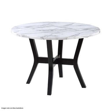 Juego de comedor 4 puesto modelo KUSA acabado de la mesa mármol silla color gris negro