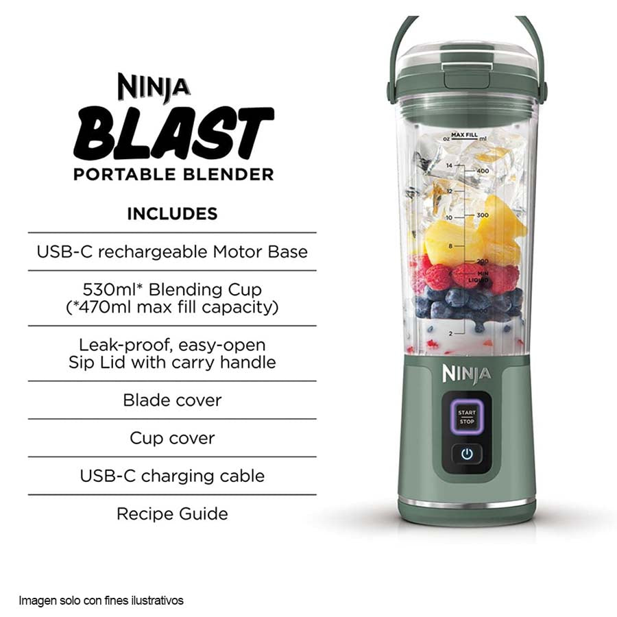 Licuadora portátil BC151EM Blast Ninja color verde