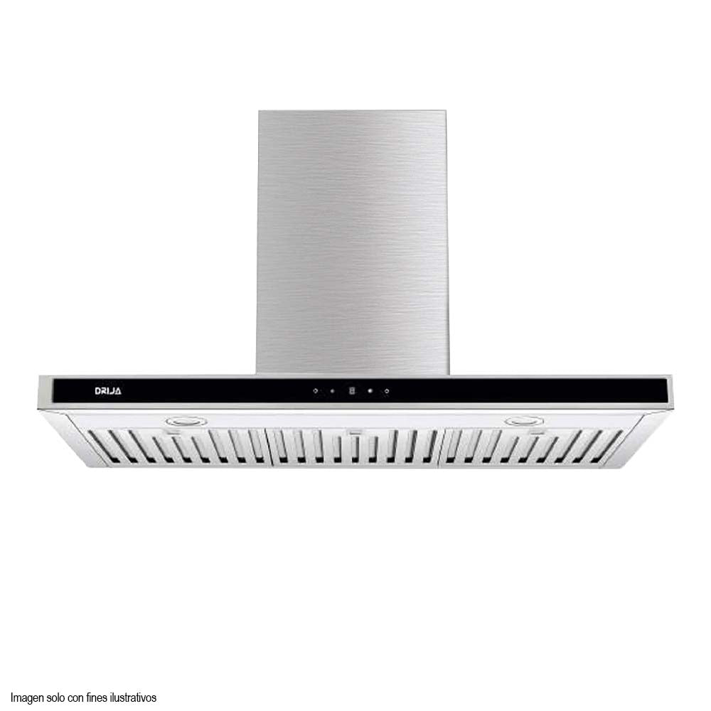 Extractor de grasa 90cm Quadrato 90 Acero inoxidable 2 chimeneas panel touch temporizador