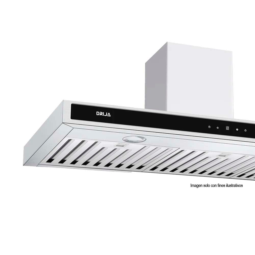 Extractor de grasa 90cm Quadrato 90 Acero inoxidable 2 chimeneas panel touch temporizador