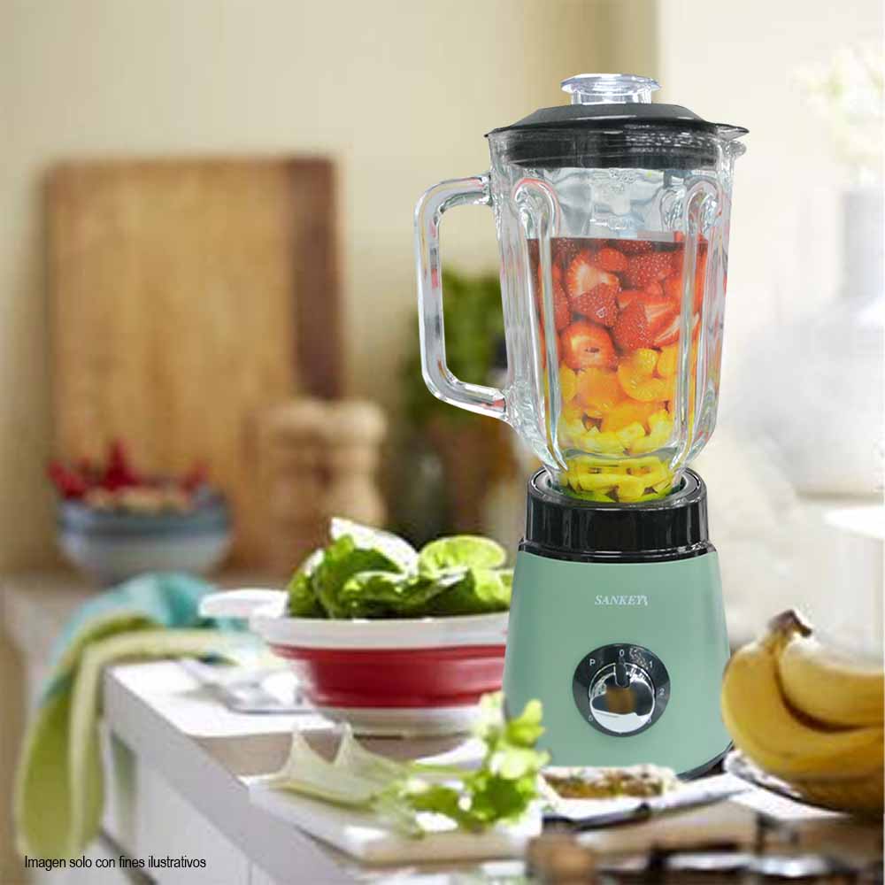 Licuadora BL-781GG color verde jarra de 1.5 litros 600W Sankey