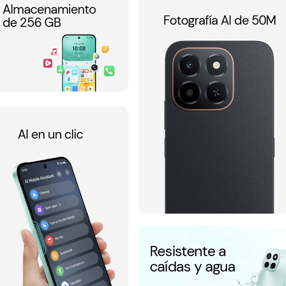 Celular Honor X6C pantalla 6.61" color Midnight black Dual card