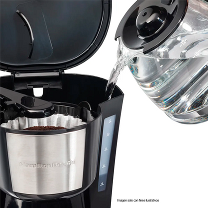 Cafetera programable 12 tazas HB49630-MX Hamilton Beach, con filtro permanente