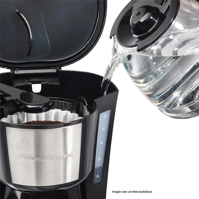 Cafetera programable 12 tazas HB49630-MX Hamilton Beach, con filtro permanente