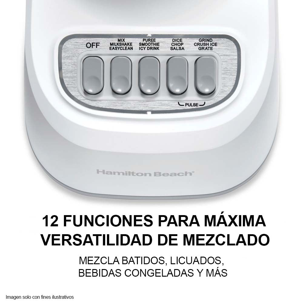 Licuadora 48oz HB50181 Hamilton Beach jarra plástica 12 funciones