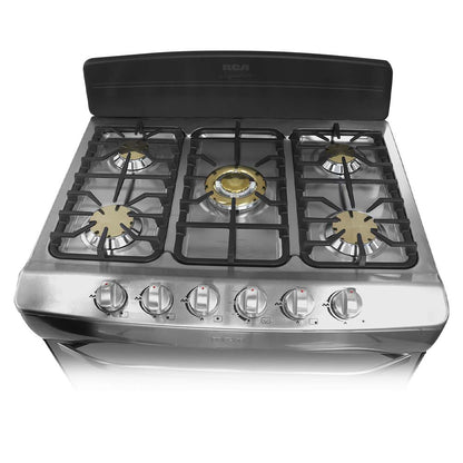 Estufa a gas 30" RCCR3004 RCA 5 quemadores bronce, acero inoxidable