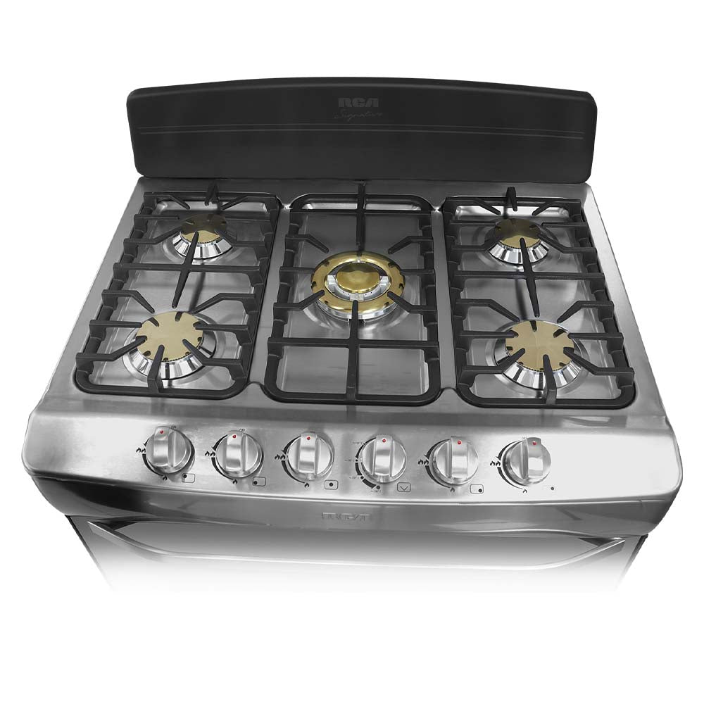 Estufa a gas 30" RCCR3004 RCA 5 quemadores bronce, acero inoxidable