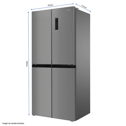 Refrigeradora 16.6pc 4 puertas RF-16F48SS  inverter, Sankey acabado acero inoxidable