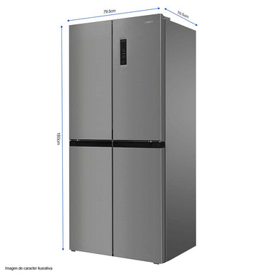 Refrigeradora 16.6pc 4 puertas RF-16F48SS  inverter, Sankey acabado acero inoxidable