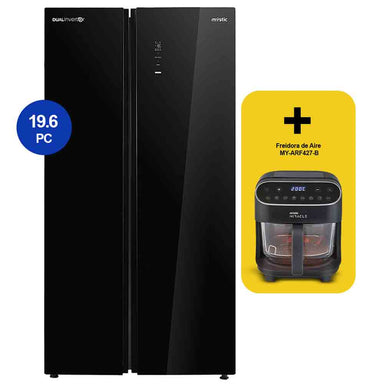 Combo Refrigeradora RF-NV-SB-530LSS Side by Side Mystic + Freidora de aire MY-ARF427-B