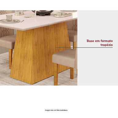 Mesa para comedor DULCE 6 puestos Freijo / off White