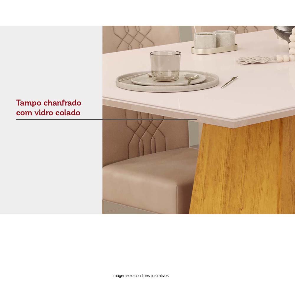 Mesa para comedor DULCE 6 puestos Freijo / off White