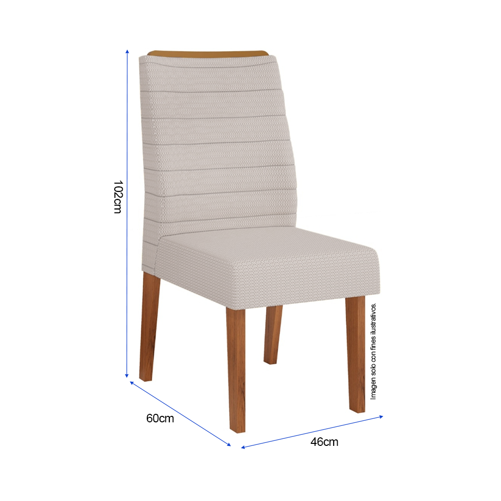 Silla para comedor Marina Ondina Freijo / linho beige