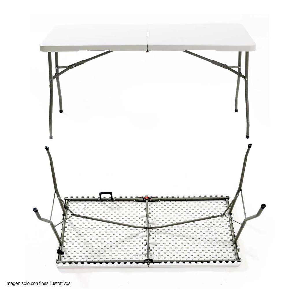 Mesa plegable 6 x 2 pies SCH900 color blanco con marco de acero revestido