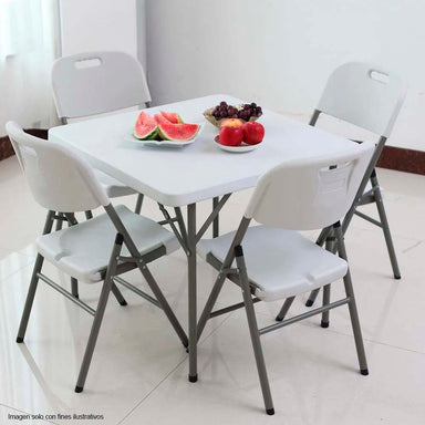 Mesa plegable cuadrada 34x34 pulgadas modelo SCH902 marco de acero revestido