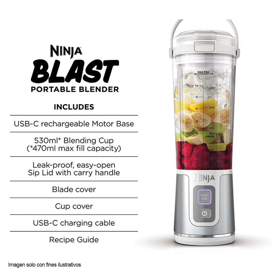 Licuadora portátil BC151WH Blast Ninja color blanco