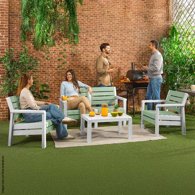 Sala 4 puestos modelo BARU 14256-XP color verde salvia / blanco