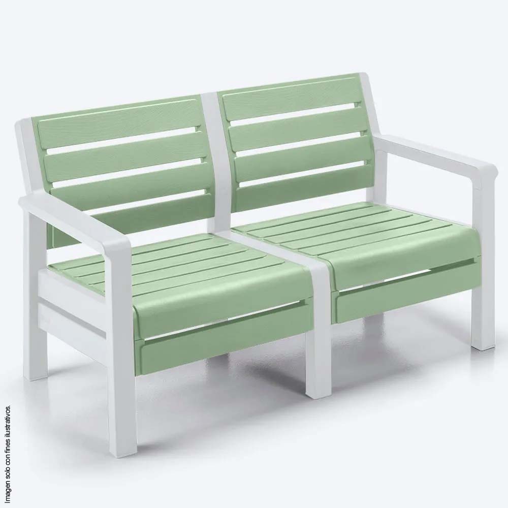 Sala 4 puestos modelo BARU 14256-XP color verde salvia / blanco