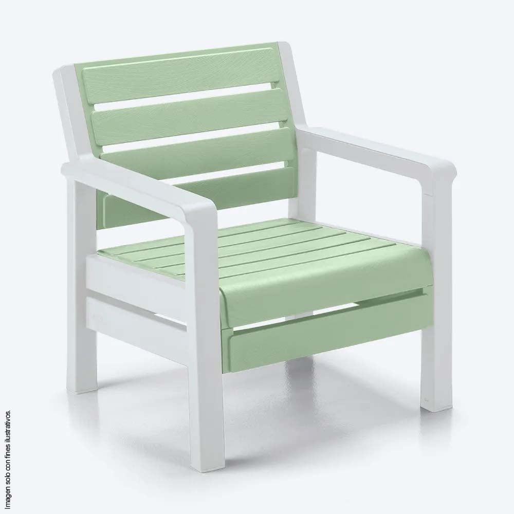 Sala 4 puestos modelo BARU 14256-XP color verde salvia / blanco