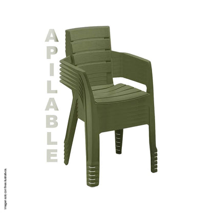 Silla Barú con brazos 13226-XP color verde selva