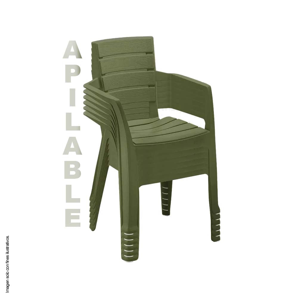 Silla Barú con brazos 13226-XP color verde selva