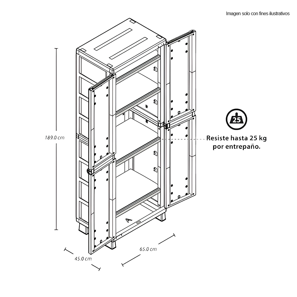 Armario grande 9286-XP Baru color Taupe Rimax