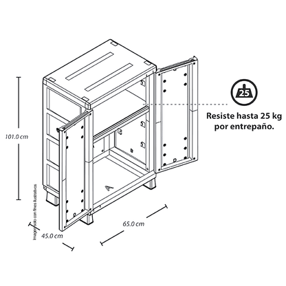 Armario mediano Barú Taupe 9290-XP, ideal para exterior como interior
