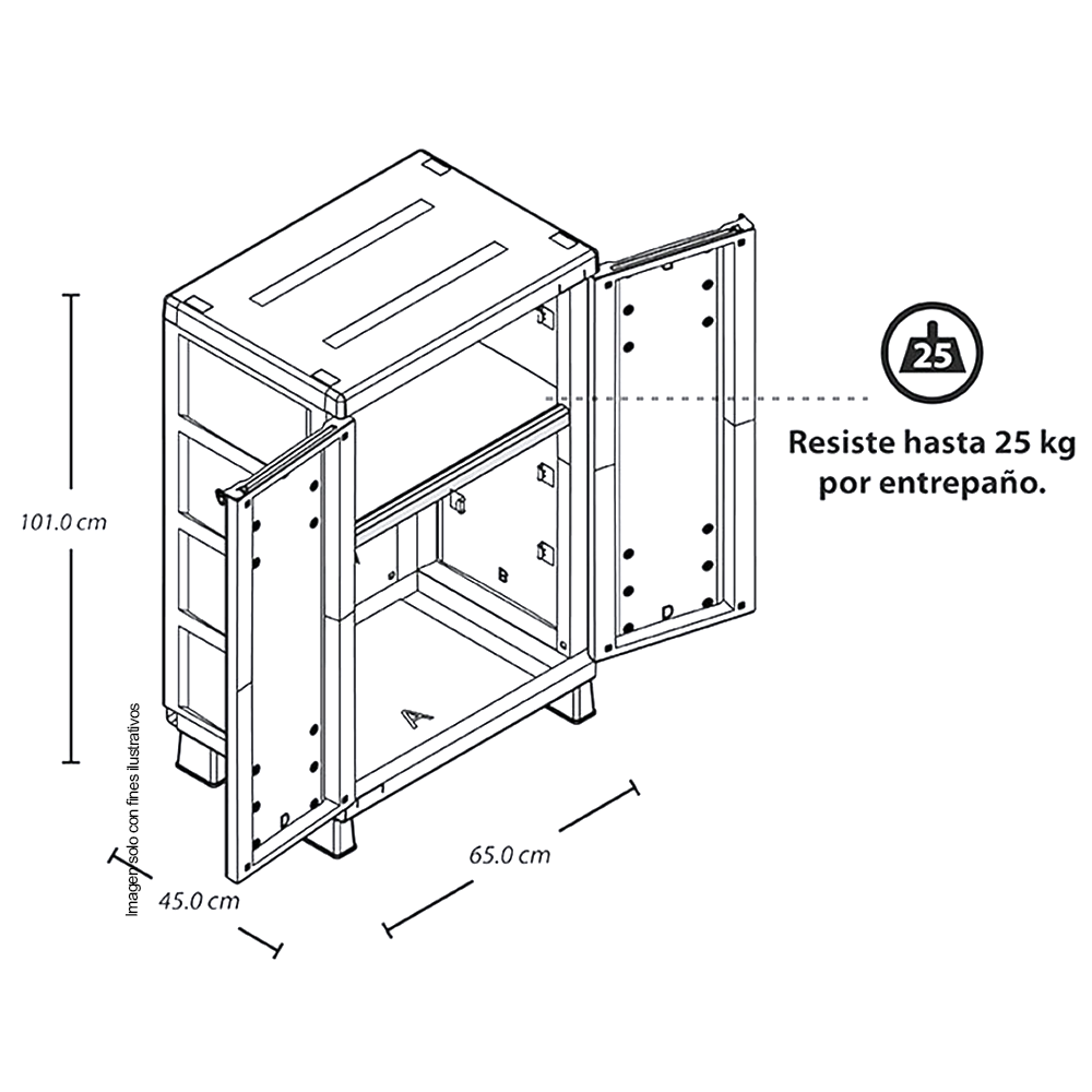 Armario mediano Barú Taupe 9290-XP, ideal para exterior como interior