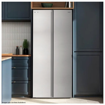 Refrigerador 16pc RF-NV-SB469LSS Mystic Side by Side DUAL Inverter, No Frost, acabado acero inoxidable, multi air flow, bloqueo de niños
